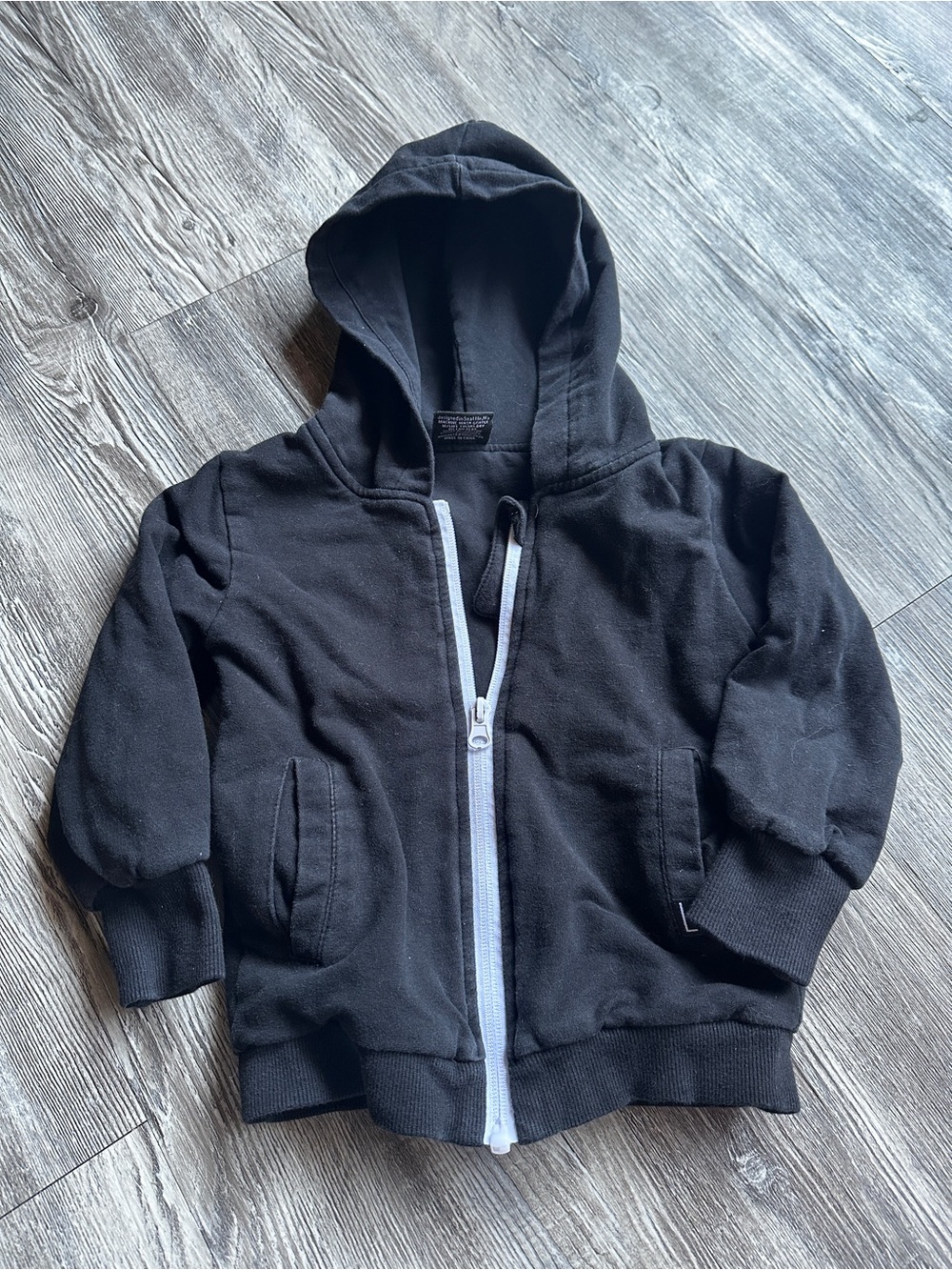 Little Bipsy Toddler 18/24m Black Hooded Zip-Up Sweatshirt